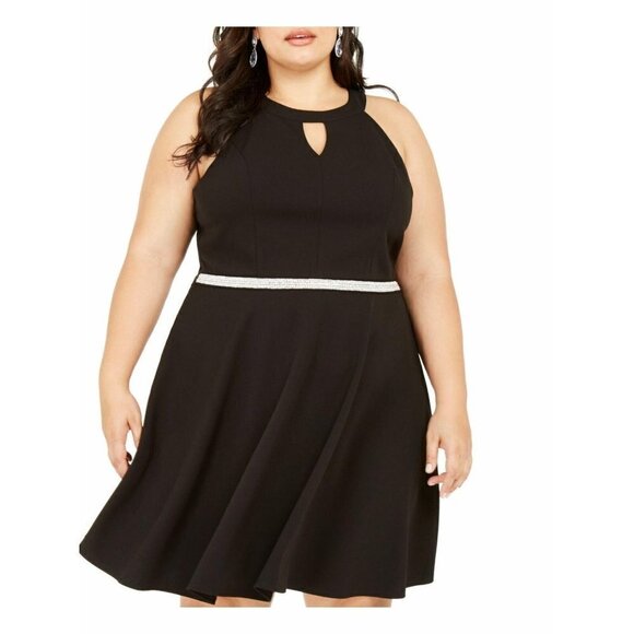 New EMERALD SUNDAE 1X Womens Black Sleeveless Knee - Picture 1 of 3
